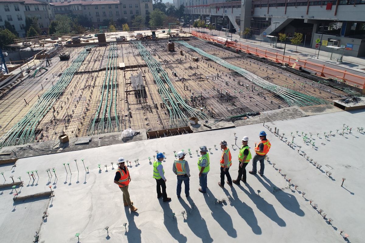 Construction team on site